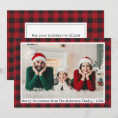 Tekst voor schrijfmachine Rood met kerstcadeserie  Feestdagenkaart (Voorkant / Achterkant)