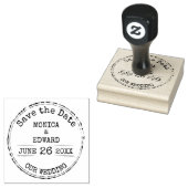 tekst voor schrijfmachines Sla de datum op Rubberstempel (Gestempeld)