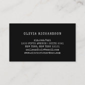  tekst voor schrijfmachines | Zwart Visitekaartje (Achterkant)