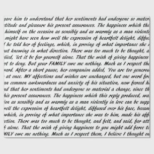 Tekst voor voorrang en vooroordeel cadeaupapier