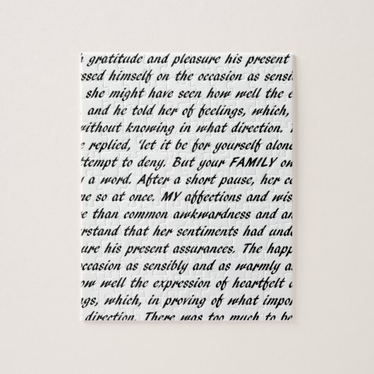 Tekst voor voorrang en vooroordeel legpuzzel (Verticaal)