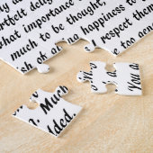 Tekst voor voorrang en vooroordeel legpuzzel (Zijkant)