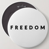 Tekst voor vrijheid ronde button 6,0 cm (Voorkant /achterkant)