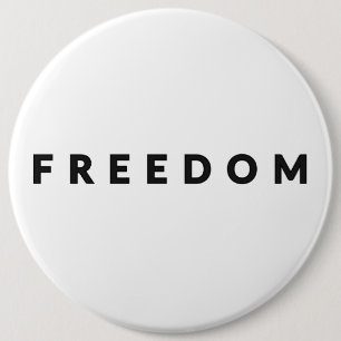Tekst voor vrijheid ronde button 6,0 cm