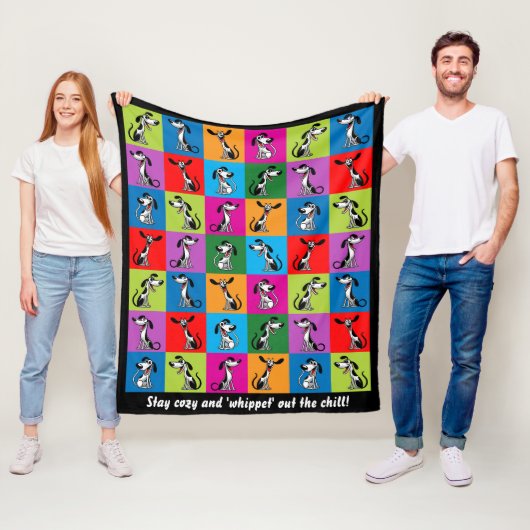 tekst Whippet Wonderland Gezellig Fleece Deken (In situ)