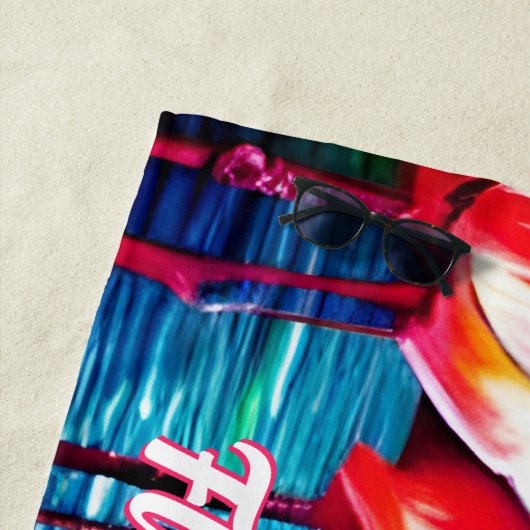 Tekst wijzigen, Afscherming, Abstracte ontvlamming Strandlaken (In situ)