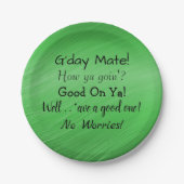 Tekst wijzigen - Aussie Slang Conversation 7" Papieren Bordje (Voorkant)