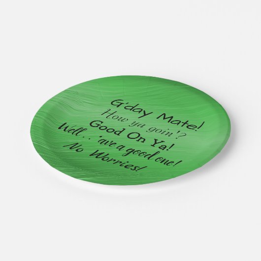 Tekst wijzigen - Aussie Slang Conversation 7" Papieren Bordje (Gekanteld)