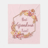 Tekst wijzigen Naam Boho Flower Lijst Beste Grandm Fleece Deken (Voorkant)