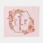 Tekst wijzigen Naam Boho Flower Lijst Beste Grandm Fleece Deken (Voorkant (Horizontaal))