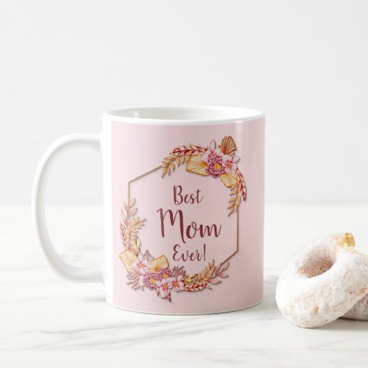 Tekst wijzigen Naam toevoegen Boho Flower Lijst Be Koffiemok (Met donut)