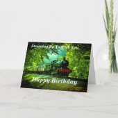 Tekst wijzigen Naam toevoegen Stoomtrein Happy Bir Kaart (Voorkant)