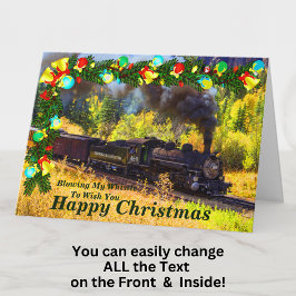 Tekst wijzigen Naam toevoegen Stoomtrein Happy Chr Kaart