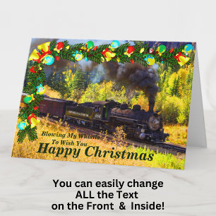 Tekst wijzigen Naam toevoegen Stoomtrein Happy Chr Kaart