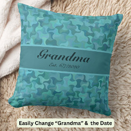 Tekst wijzigen Oma Est Grootmoeder Nieuw Baby Blau Kussen