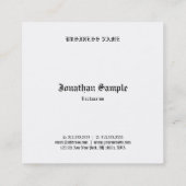  Tekst Zwart Wit Koele Nostalgische Sjabloon Vierkante Visitekaartje (Achterkant)