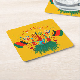 Tekstaanpassing Kwanzaa Partij bewerken Kartonnen Onderzetters