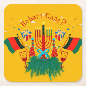 Tekstaanpassing Kwanzaa Partij bewerken Kartonnen Onderzetters (Voorkant)