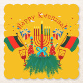 Tekstaanpassing Kwanzaa Partij bewerken Kartonnen Onderzetters (Voorkant)