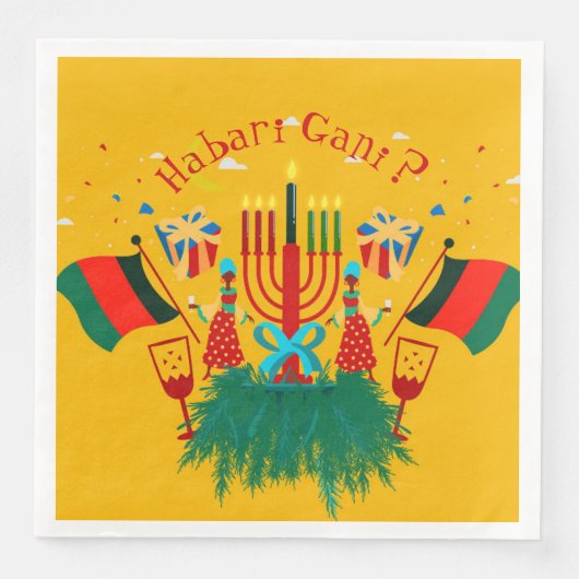 Tekstaanpassing Kwanzaa Partij bewerken Servet (Voorkant)