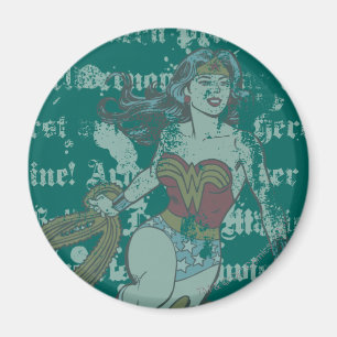 Tekstachtergrond Wonder Woman Magneet