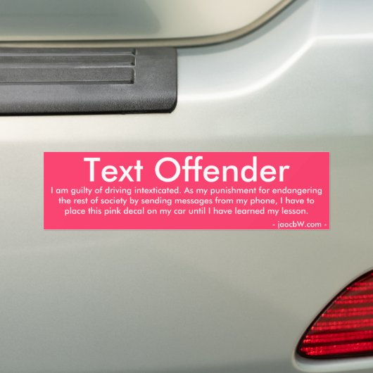 tekstafzender, bumpersticker (Op auto)