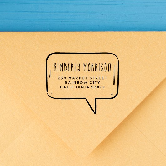 Tekstballon Naam & Adres Rubberstempel