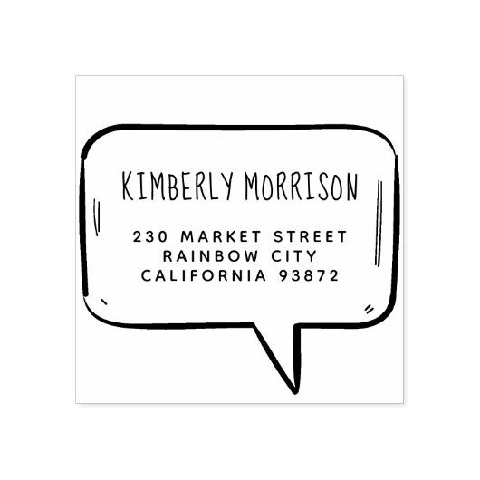 Tekstballon Naam & Adres Rubberstempel (Afrduk)