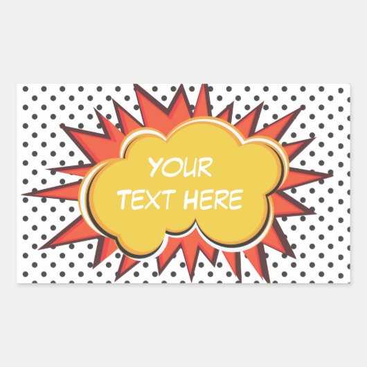 Tekstballon voor explosie in stripboek rechthoekige sticker (Voorkant)