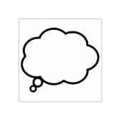 Tekstballonbel - Denken of dromen - Rechts Rubberstempel (Afrduk)