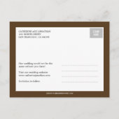 Tekstbedekking De datumkaarten opslaan - Bruin Aankondigingskaart (Achterkant)