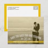 Tekstbedekking De datumkaarten opslaan - Mosterd Aankondigingskaart (Voorkant / Achterkant)