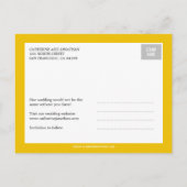 Tekstbedekking De datumkaarten opslaan - Mosterd Aankondigingskaart (Achterkant)