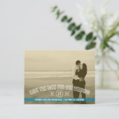 Tekstbedekking De datumkaarten opslaan - Turquoise Briefkaart (Staand voorkant)