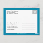 Tekstbedekking De datumkaarten opslaan - Turquoise Briefkaart (Achterkant)