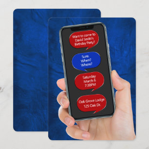 Tekstbellen voor verjaardagsfeestbericht kaart