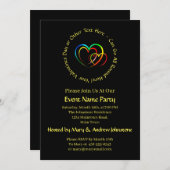 Tekstbericht met namen - Harten op zwart Kaart (Voorkant / Achterkant)