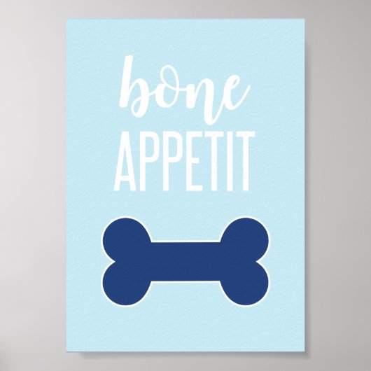 Tekstbord 'Bone Appetite' Puppy Verjaardagsfeestje Poster (Voorkant)