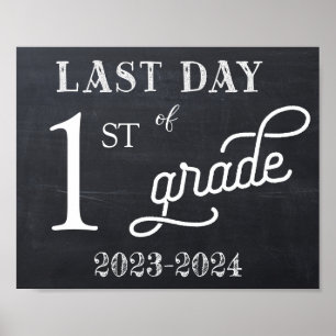 Tekstbord laatste schooldag poster