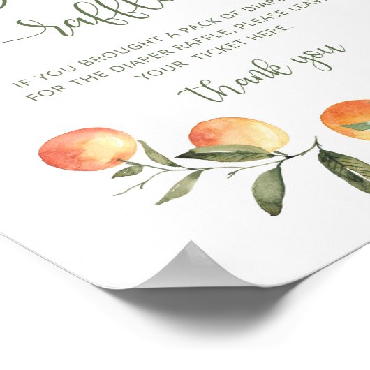 Tekstbord voor luierloterij voor kleine schat poster (Hoek)