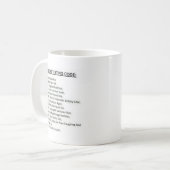 Tekstcode voor senioren koffiemok (Voorkant links)