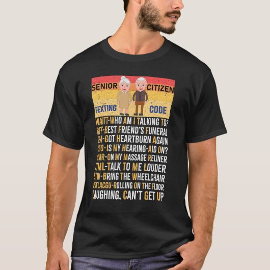 Tekstcode voor senioren Opa Senior-burger T-shirt (Voorkant)