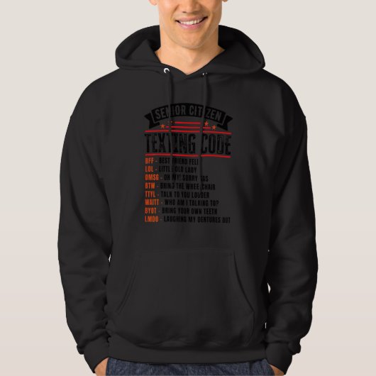 Tekstcode voor senioren voor opa hoodie (Voorkant)