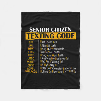 Tekstcode voor vrouwelijke senioren fleece deken