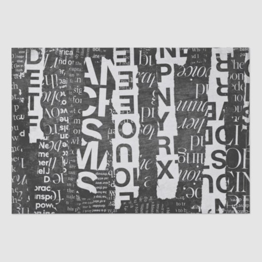 TekstCollage Kunstdeklaag of weefselpapier Tissuepapier (Voorkant)