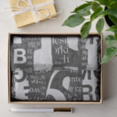 TekstCollage Kunstdeklaag of weefselpapier Tissuepapier (Geschenk)