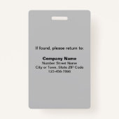 Teksten met grijze foto's van werknemers badge (Achterkant)