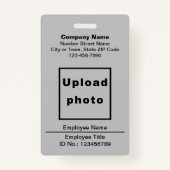 Teksten met grijze foto's van werknemers badge (Voorkant)