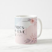 Teksten om naar te leven 4 koffiemok (Voorkant rechts)