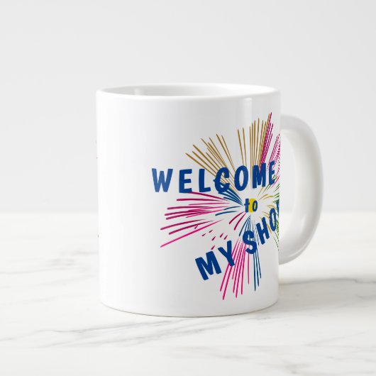 Teksten over vuurwerk grote koffiekop (Voorkant rechts)